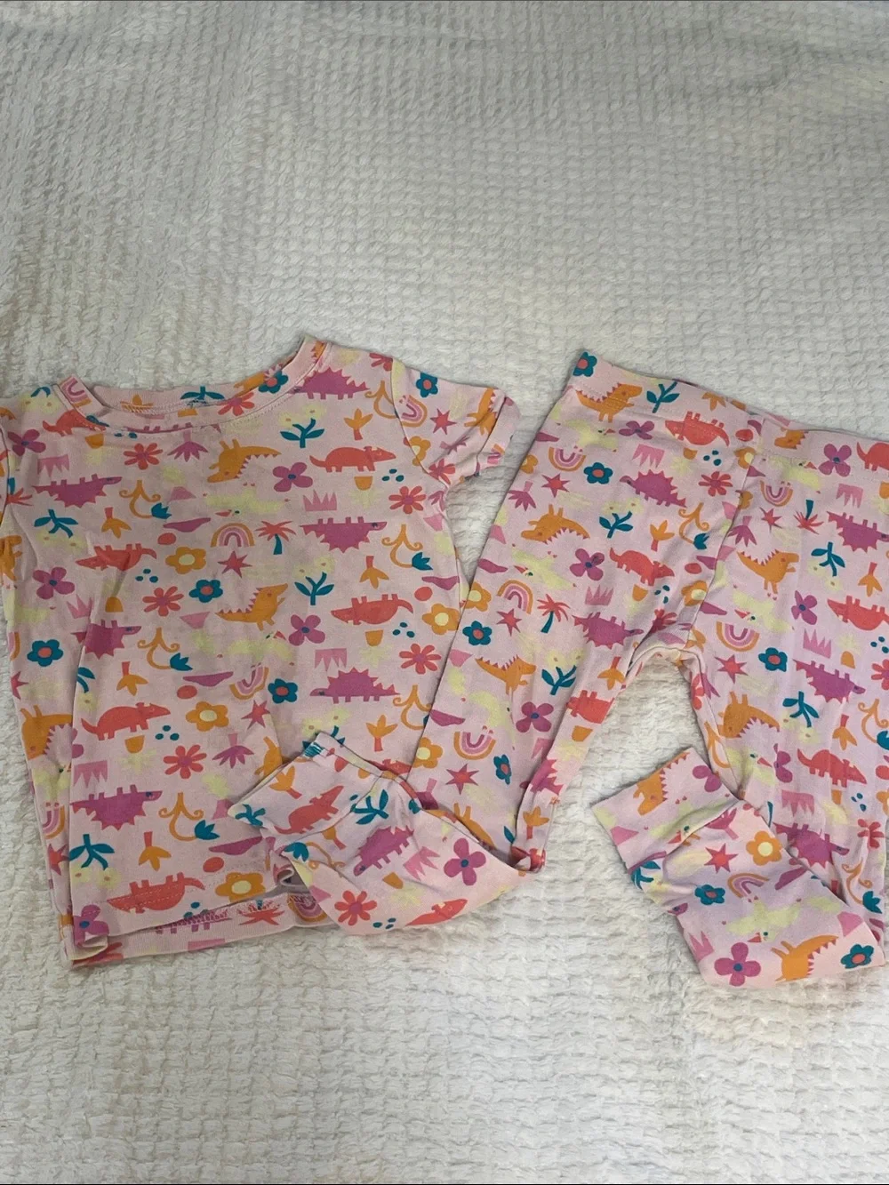 Old Navy Girls' Two-Piece Dinosaur Pajama Sets - Pink & White